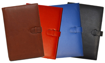 british tan, red, blue, black leather notebooks