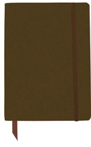 Brown faux leather hardcover notebook